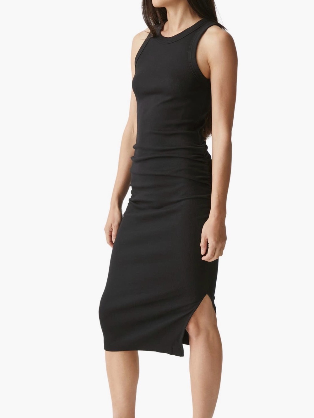 Nordstrom Michael Stars black Wren Sleeveless Body Con Midi Dress size LARGE